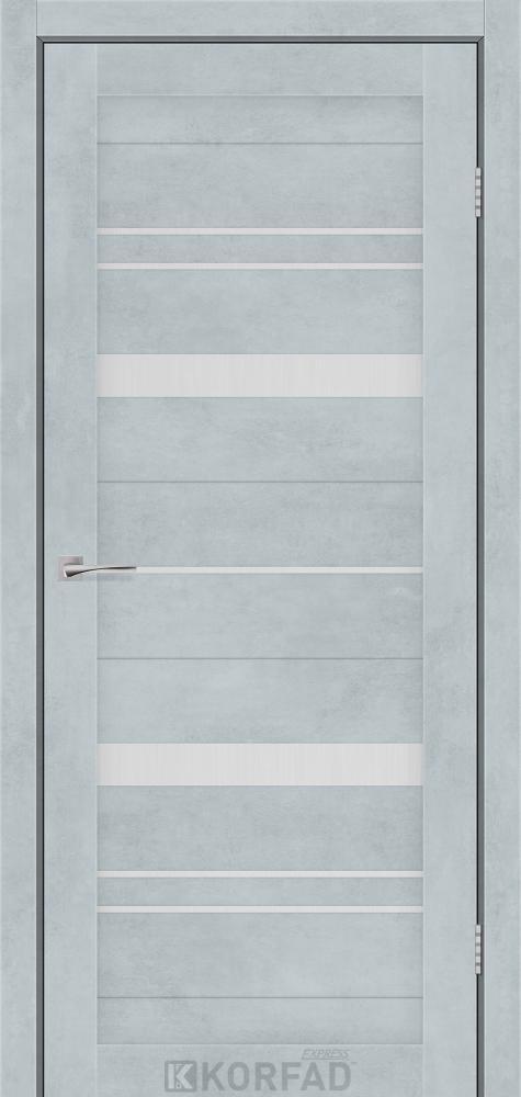 Двері міжкімнатні Korfad Express Belmina - Цемент світлий (зі склом сатин), фото 1