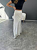 Жіноча біла базова об'ємна спідниця з королівського атласу максі довжини на високу посадку, фото 10