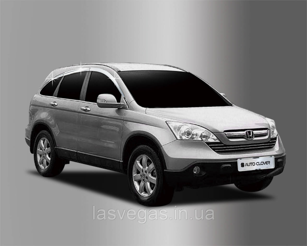 Дефлектори вікон, хромовані вітровики Honda CR-V 2007-2011 (6шт/Autoclover/Південна Корея), фото 1