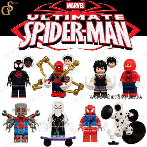 Набор фигурок Человек-паук Spider-Man Morales Set 8 шт - фото 1 - id-p2138877588
