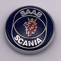 Эмблема логотип SAAB 9-3 9-5 на крышку багажника 68 мм 12785871 синяя Scania