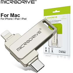 Флешка 2в1 Microdrive A3 256GB OTG Срібний (10355)