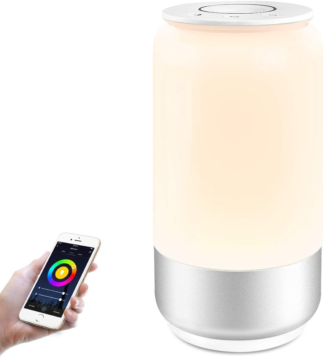 Розумна настільна лампа Lepro для спальні, приліжкова лампа, працює з Alexa Google Home, що налаштовується