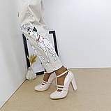 Жіночі білі весільні туфлі на високих підборах для нареченої з ремінцем 36 38 39, фото 5