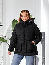Шикарна жіноча куртка на синтепоні 100, тканина "Плащівка Канада" 48, 50, 52, 54, 56, 58, 60, 62, 64 розмір 48