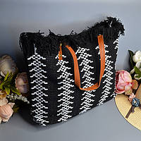 Женская летняя сумка-шоппер Цвет: Чёрный, Размер: 41х31х16 см