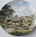 Колекційна, Порцелянова тарілка картатва та корови, фото 2