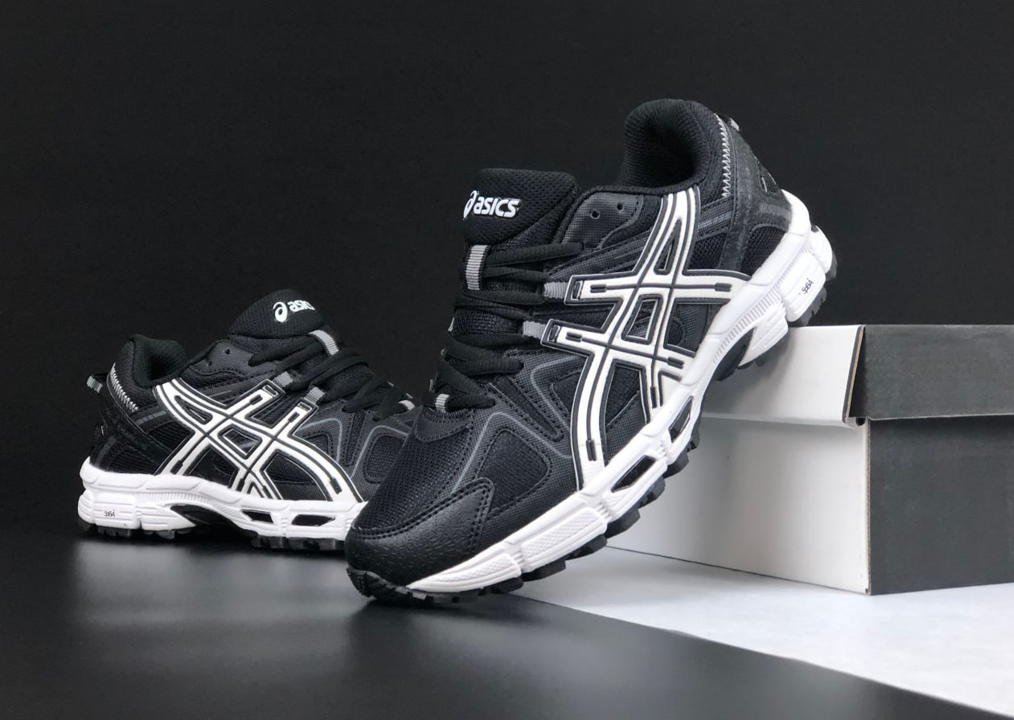 Чоловічі жіночі кросівки Asics Gel-Kahana 8 Black White Взуття Асикс Кахана чорно-білі