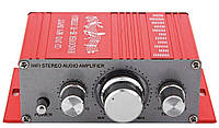 Аудіопідсилювач звуку HY-2001 Hi-Fi 12 V Mini Auto Car Stereo Amplifier