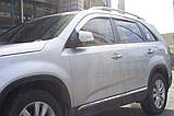 Дефлектори вікон хромовані, вітровики Kia Sorento 2009-2013 (Autoclover/Південна Корея), фото 8