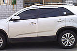 Дефлектори вікон хромовані, вітровики Kia Sorento 2009-2013 (Autoclover/Південна Корея), фото 9