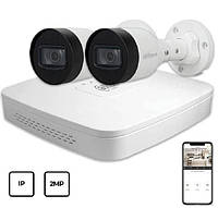 Комплект IP видеонаблюдения Dahua IP KIT 2x2MP OUTDOOR видеорегистратор + 2 камеры уличные