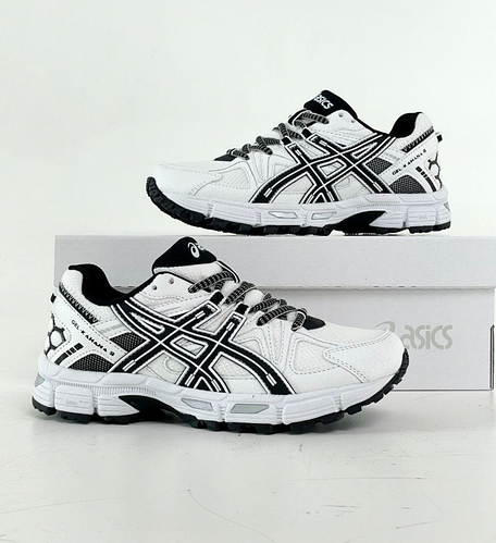 Женские мужские кроссовки Asics Gel-Kahana 8 White Black Обувь Асикс ...