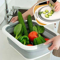 SmartCut - корзина - разделочная доска для мытья фруктов и овощей складная 4 в 1! Скидка