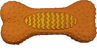 Игрушка для собак Tatrapet Toys Fun латексная кость с пищалкой оранжевая, 13 см