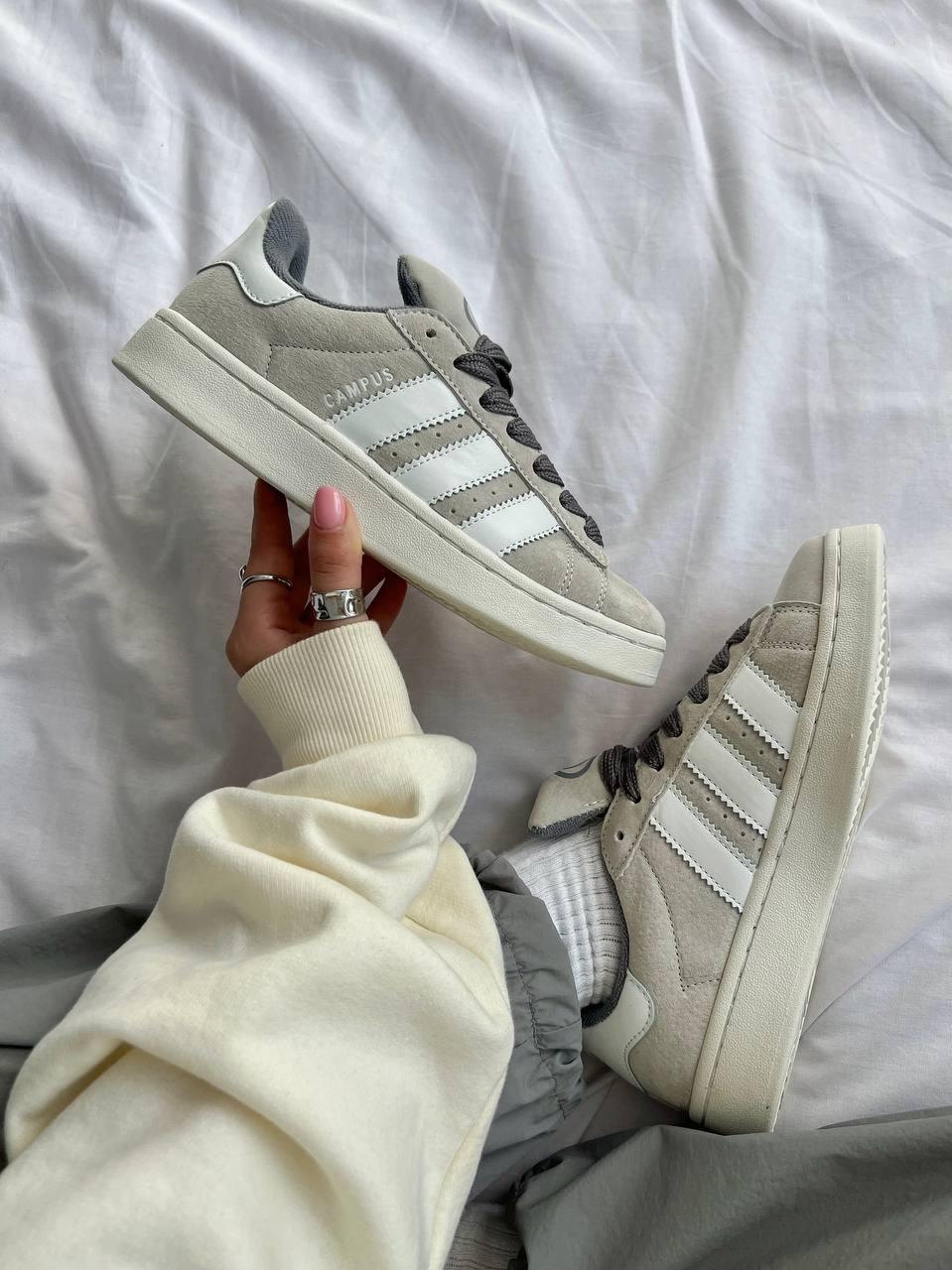Кросівки Adidas Campus 00s Grey White | Вінтажний стиль і комфорт, розміри 36–45 (унісекс)