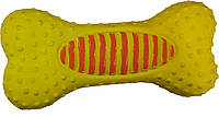 Игрушка для собак Tatrapet Toys Fun латексная кость с пищалкой желтая, 13 см