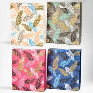 Пакет подарунковий паперовий M "Feathers" 26*32*10см., R90853-M