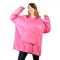 Плед Huggle Hoodie двухсторонняя толстовка халат с капюшоном и рукавами розовый, Elite