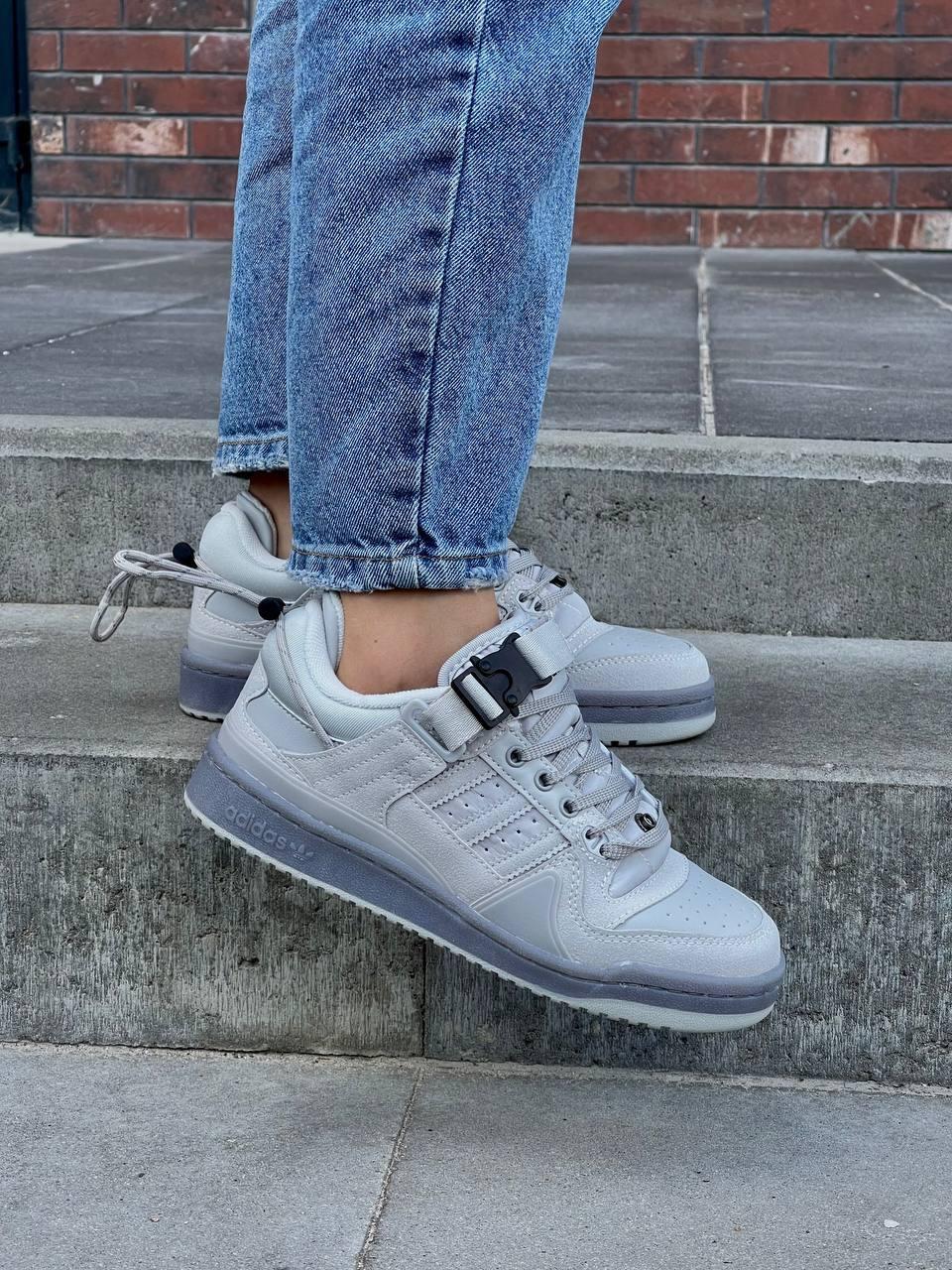 Кросівки Adidas Forum x Bad Bunny Buckle Low Gray / Адідас Форум Бед Банні Бакл Низькі