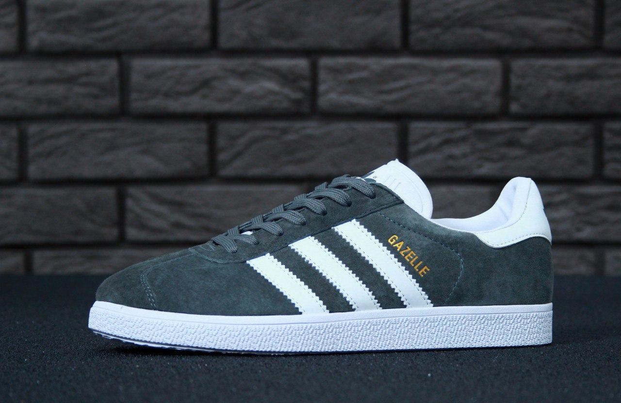 Кросівки унісекс Adidas Gazelle Grey White | Сірі, класичні, розміри 36–45