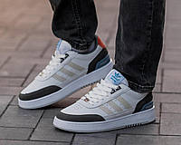 Кроссовки мужские легкие Adidas Spican Multi White стильные белые повседневные кожаные кроссовки кросы на лето