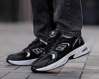 Кроссовки мужские легкие New Balance 530 Black стильные черно белые кроссовки спортивные на лето нью баланс