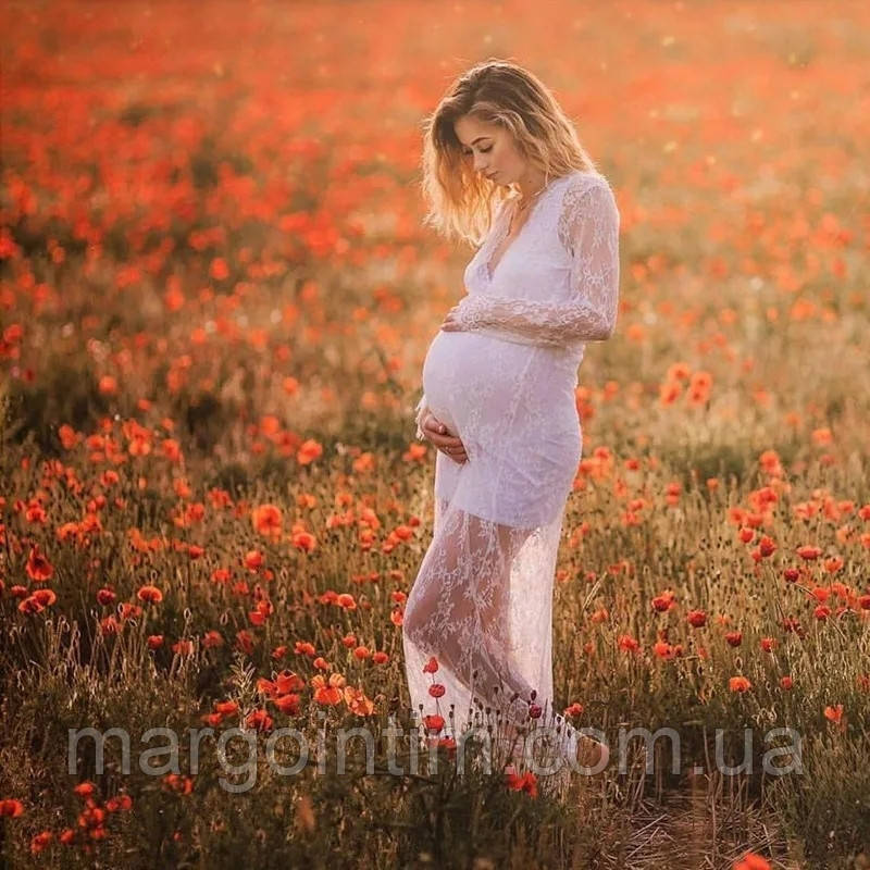 Сукня / Прозора сукня довга в підлогу 48-50 р. Сукня для фотосесій для шлюбної ночі Гіпюр, фото 1