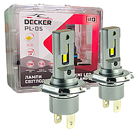 DECKER LED PL-05 5K H4 H/L Светодиодные лед лампы для авто без кулера 12/24В