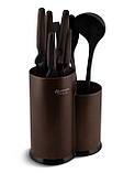 Набір кухонних ножів із кухонним приладдям 9 предметів Edenberg EB-7810 Набір ножів із підставкою, фото 2