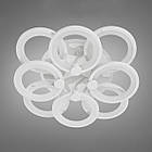 Світлодіодна люстра 150 Вт з підсвічуванням основи та пультом д/к колір каркасу білий D-9133/4+4WH LED 3color dimmer, фото 4