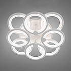 Світлодіодна люстра 150 Вт з підсвічуванням основи та пультом д/к колір каркасу білий D-9133/4+4WH LED 3color dimmer, фото 2