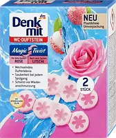 Denkmit WC Duftstein Magic Twist Подвесной блок для унитаза с ароматом роз и личи 2 шт