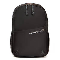 Рюкзак прогулочный подростковый черный городской из нейлона для мальчика один отдел и карманы Lanpad 8380