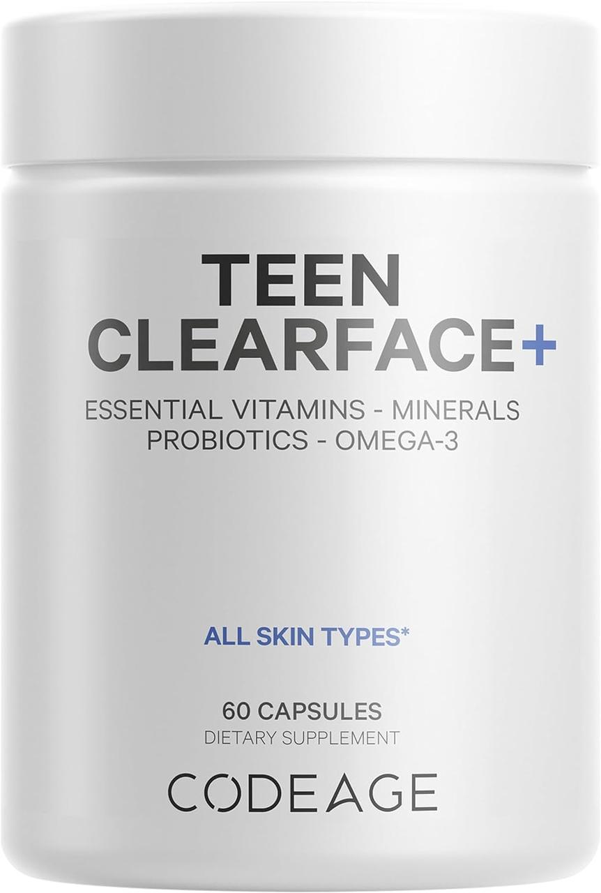 CodeAge Teen Clearface Vitamins / Вітаміни для підліткової шкіри 60 капсул, фото 1