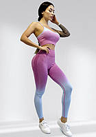 Костюм для фитнеса женский LILAFIT комплект лосины пуш ап и топ розовый M (LFS000018)