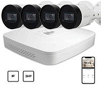 Комплект IP видеонаблюдения Dahua IP KIT 4x2MP OUTDOOR видеорегистратор + 4 камеры уличные