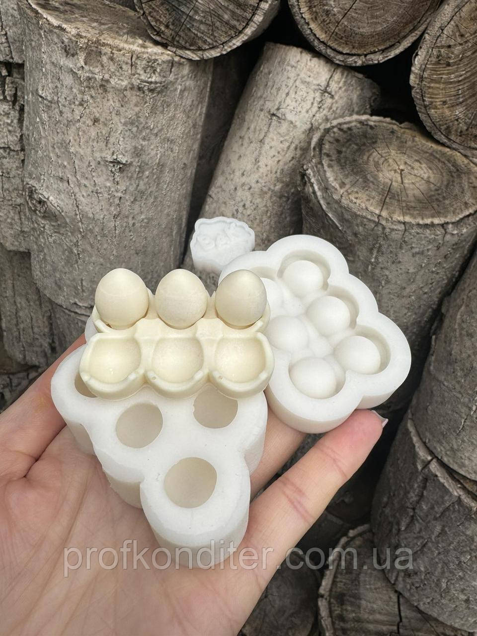 Ексклюзив. Набір силіконових молдів для шоколаду та ін "Великодні яйця та лоток до них (2см)", фото 1