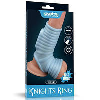 Насадка на член Vibrating Wave Knights Ring With Scrotum Sleeve Blue