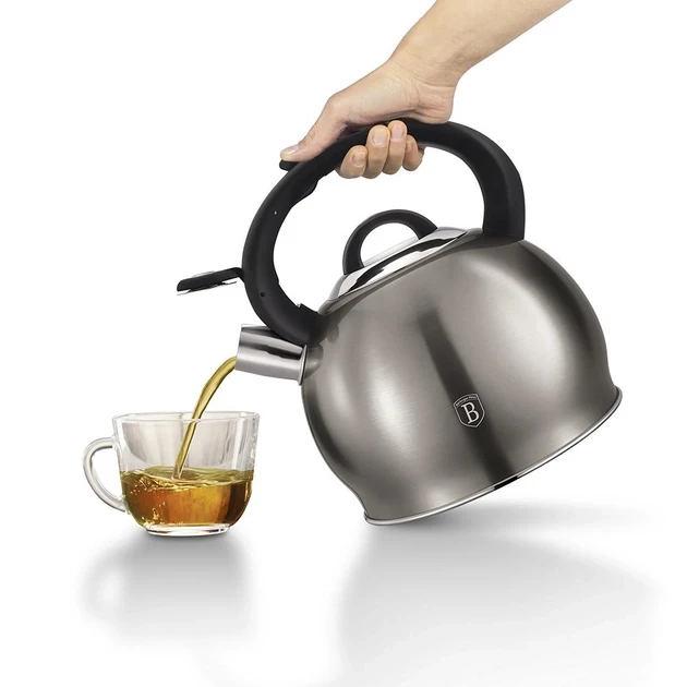 Чайник зі свистком Berlinger Haus Carbon Metallic Line 3 літри колір сірий 1073BH, фото 1