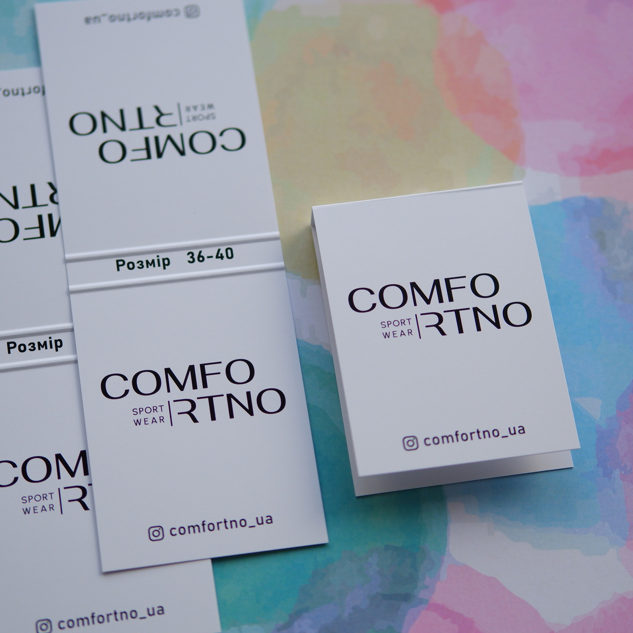 Картонні бірки з біговкою для шкарпеток, джинсів, фото 1