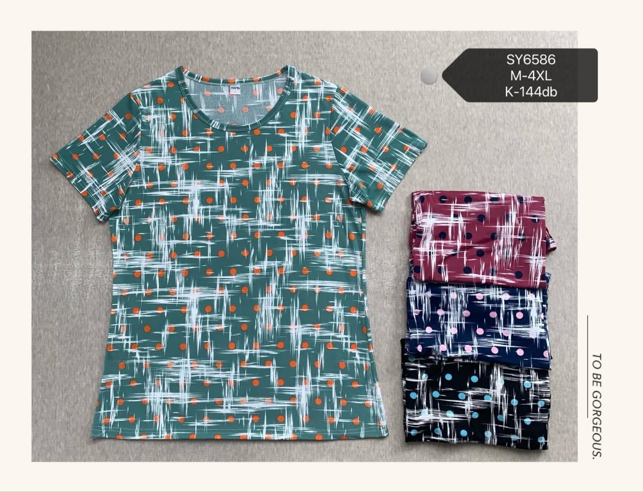 Жіноча футболка бавовна розмір норма M-4XL Мікс колір (від 6 шт.)