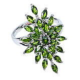 Кільце. Натуральний хром діопсид. Срібло 925., фото 2