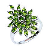Кільце. Натуральний хром діопсид. Срібло 925., фото 3