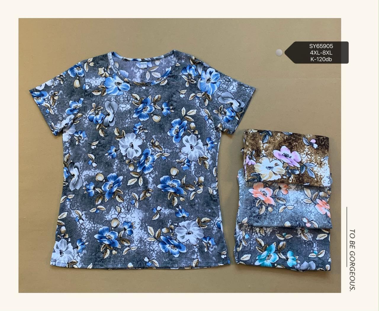 Жіноча футболка бавовна розмір батал 4XL-8XL Мікс колір (від 6 шт.)