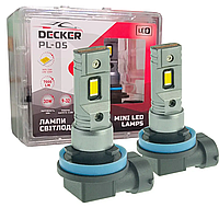 DECKER LED PL-05 5K H11\H9\H8 Светодиодные лед лампы для авто без кулера 12/24В