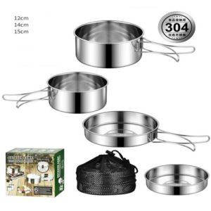 Похідний набір посуду SS 4пр/наб (12/14/15см) в чохлі R30941