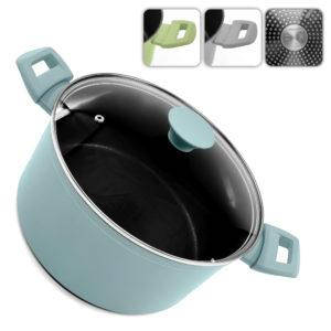 Каструля з кришкою лита мармур "Megastone" інд. дно 22*10.5см 10372-22