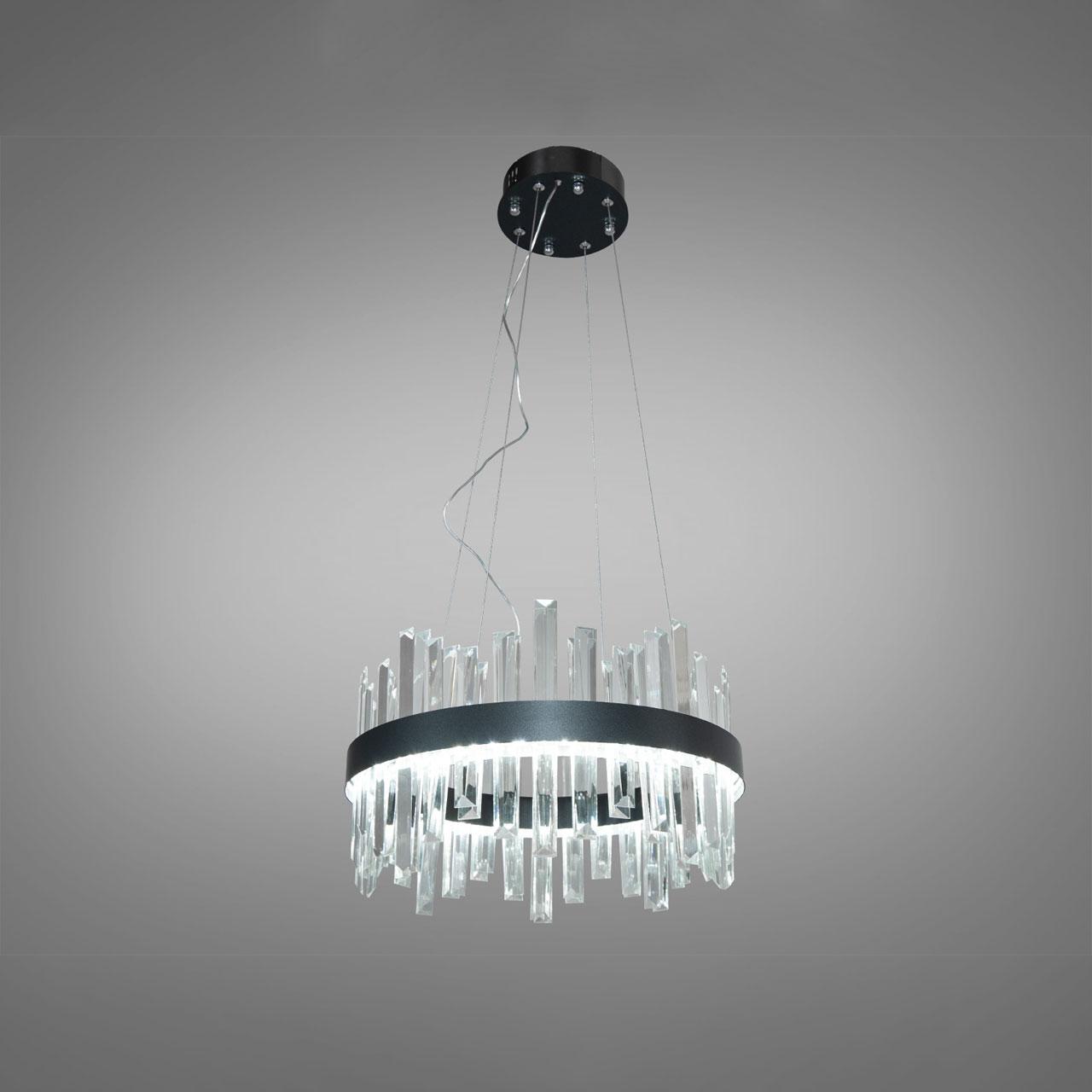 Світлодіодна кришталева люстра в стилі Арт-Деко колір каркасу чорний D-947/400PB, фото 1