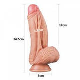 Фалоїмітатор Dual-Layered Silicone Cock 10" Flesh, фото 2